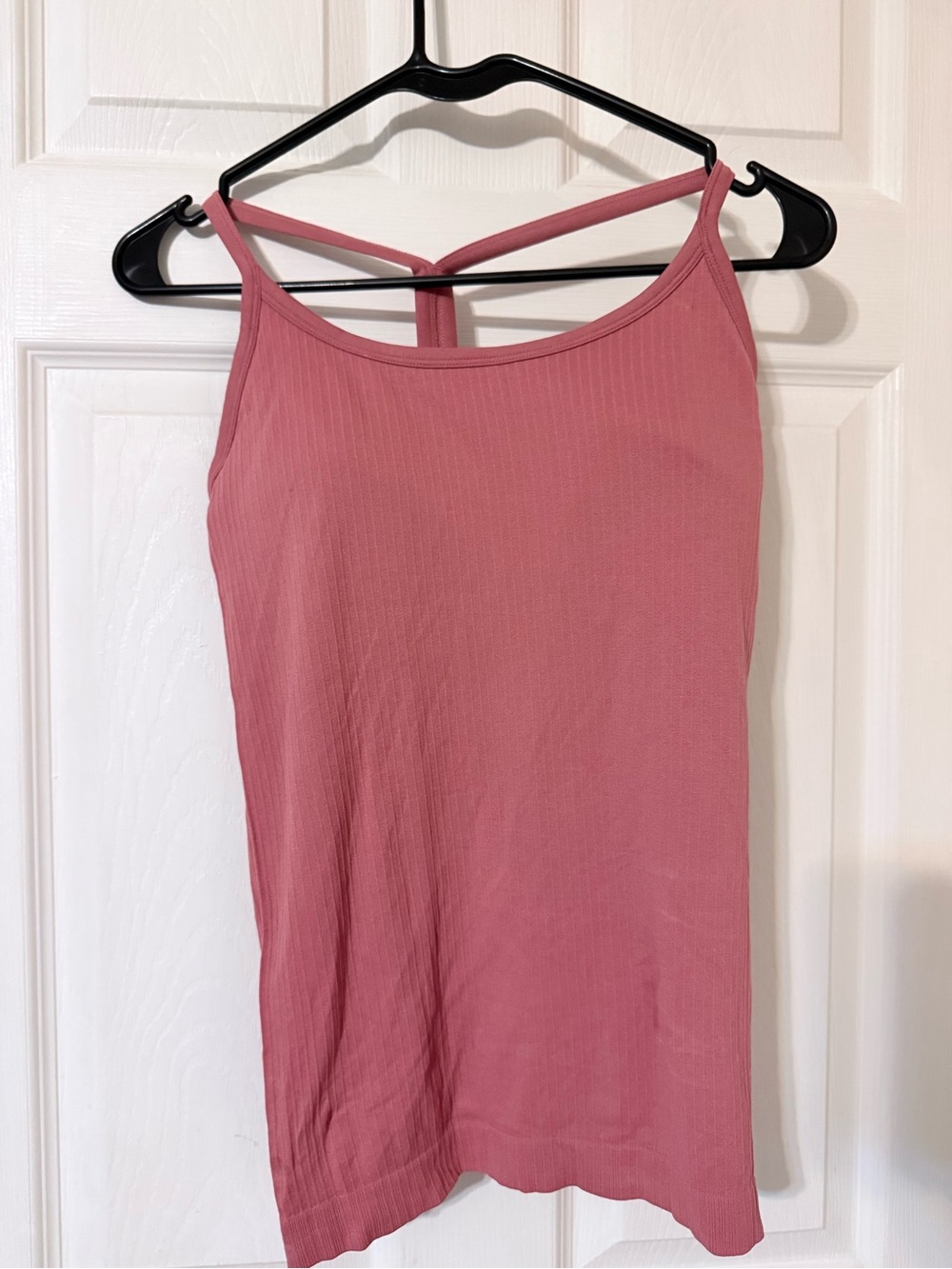CRZ YOGA Rose Pink Ribbed Strappy Tank